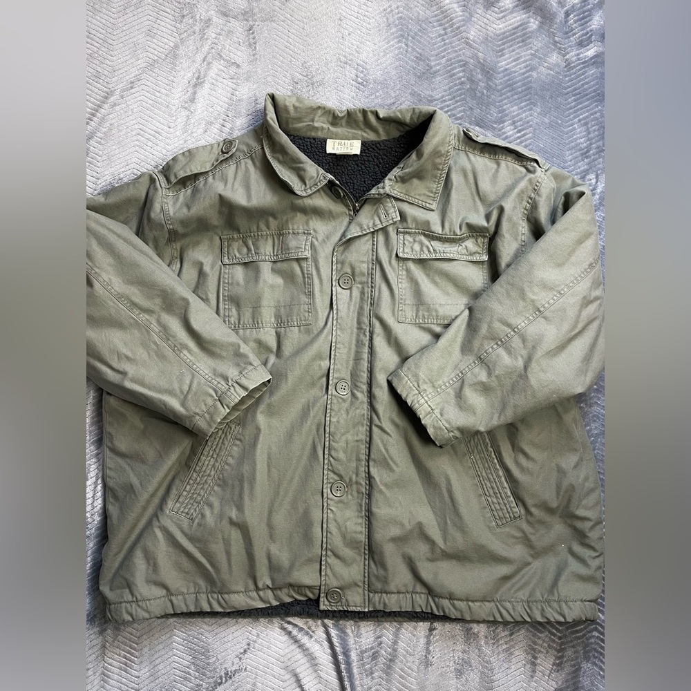 Mens True Nation Sherpa Lined Field Utility Jacket Coat 4XL